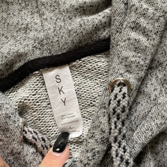 Mens Large L Pullover Hoodie Sweatshirt Gray - Picture 2 of 4